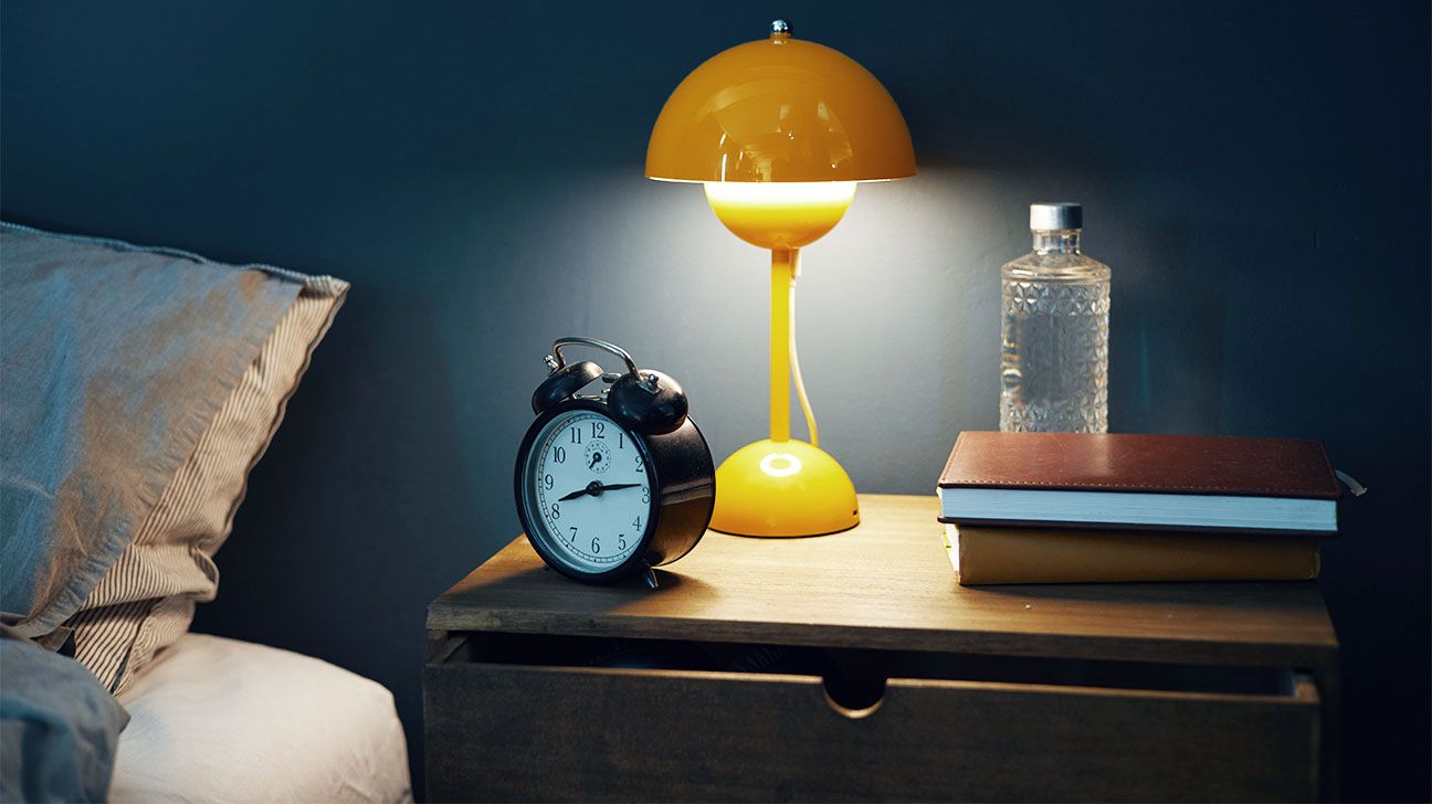 Alarm clock on night stand